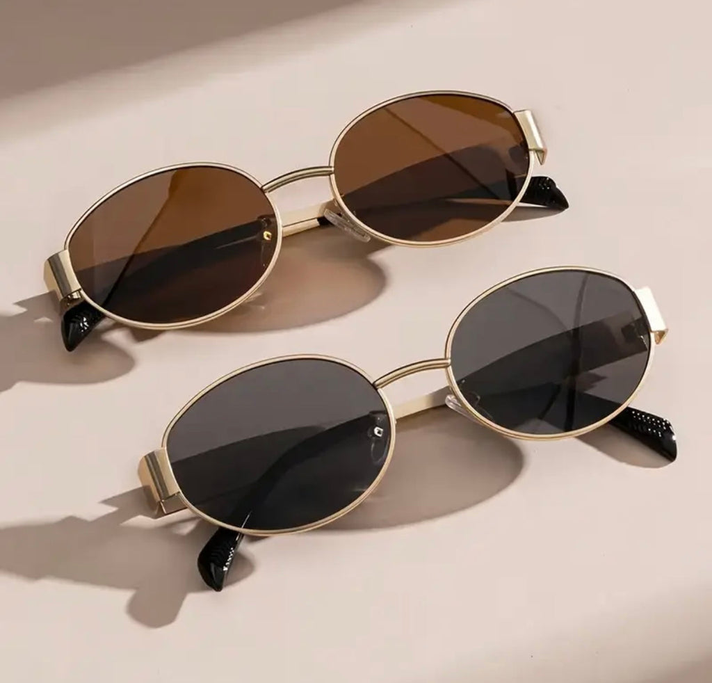 Trendy Oval shape Metal Premium sunglasses 🕶️ A024