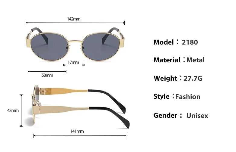 Trendy Oval shape Metal Premium sunglasses 🕶️ A024