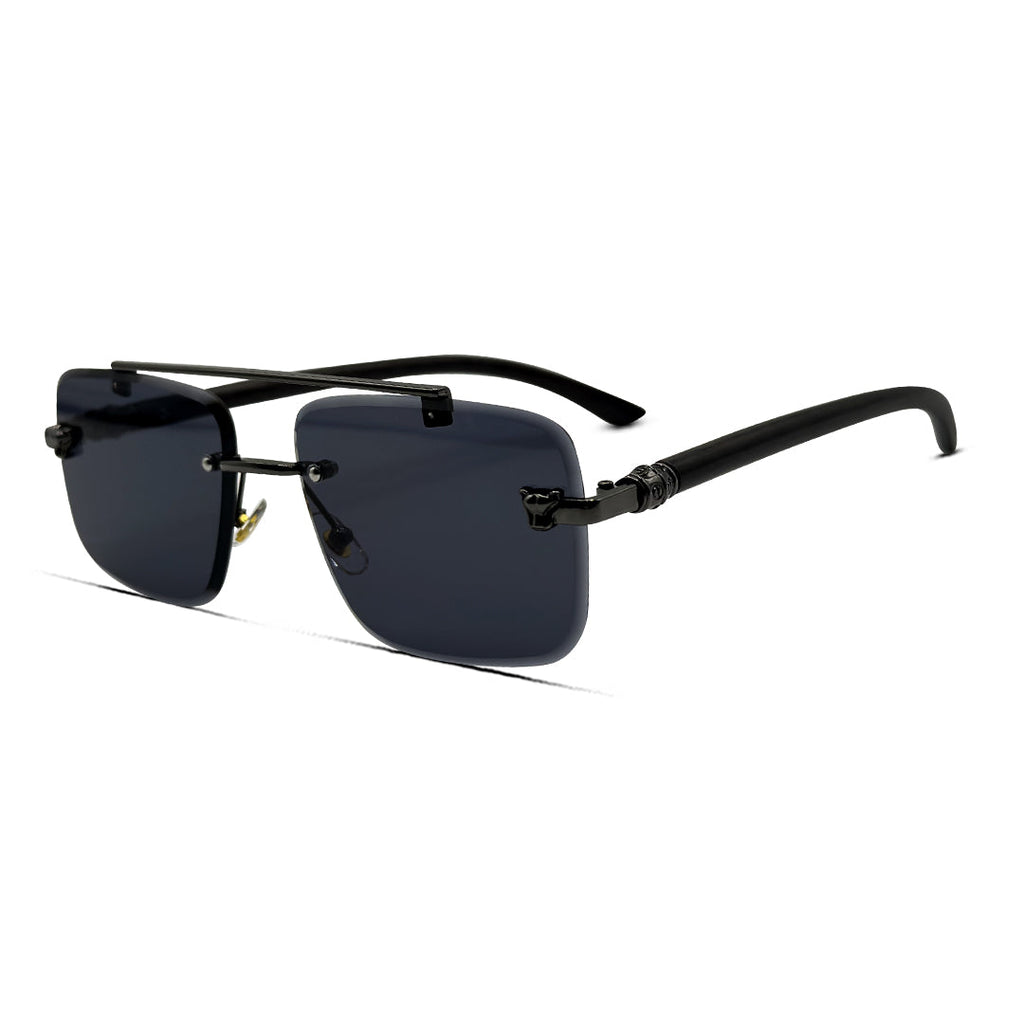 Mafia Black Luxury Rimless Sunglasses 🕶️ A019