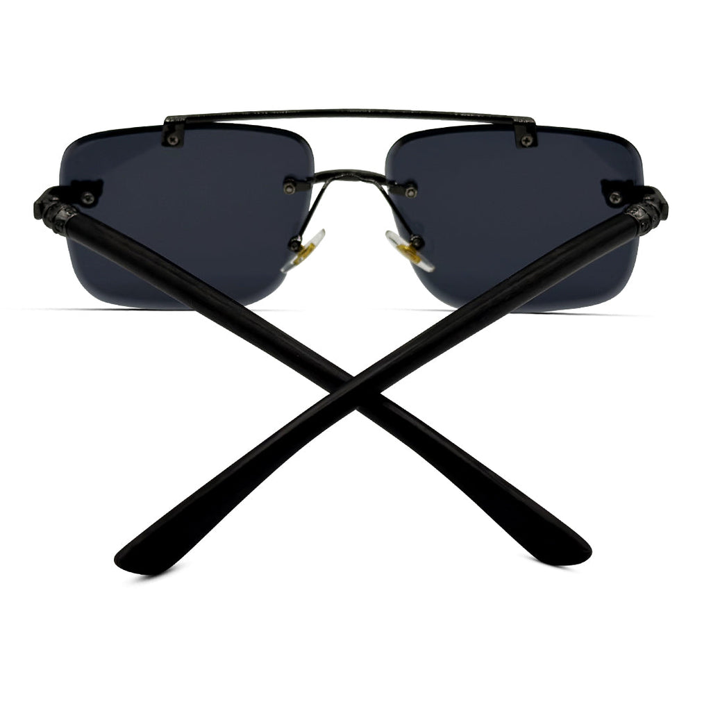 Mafia Black Luxury Rimless Sunglasses 🕶️ A019