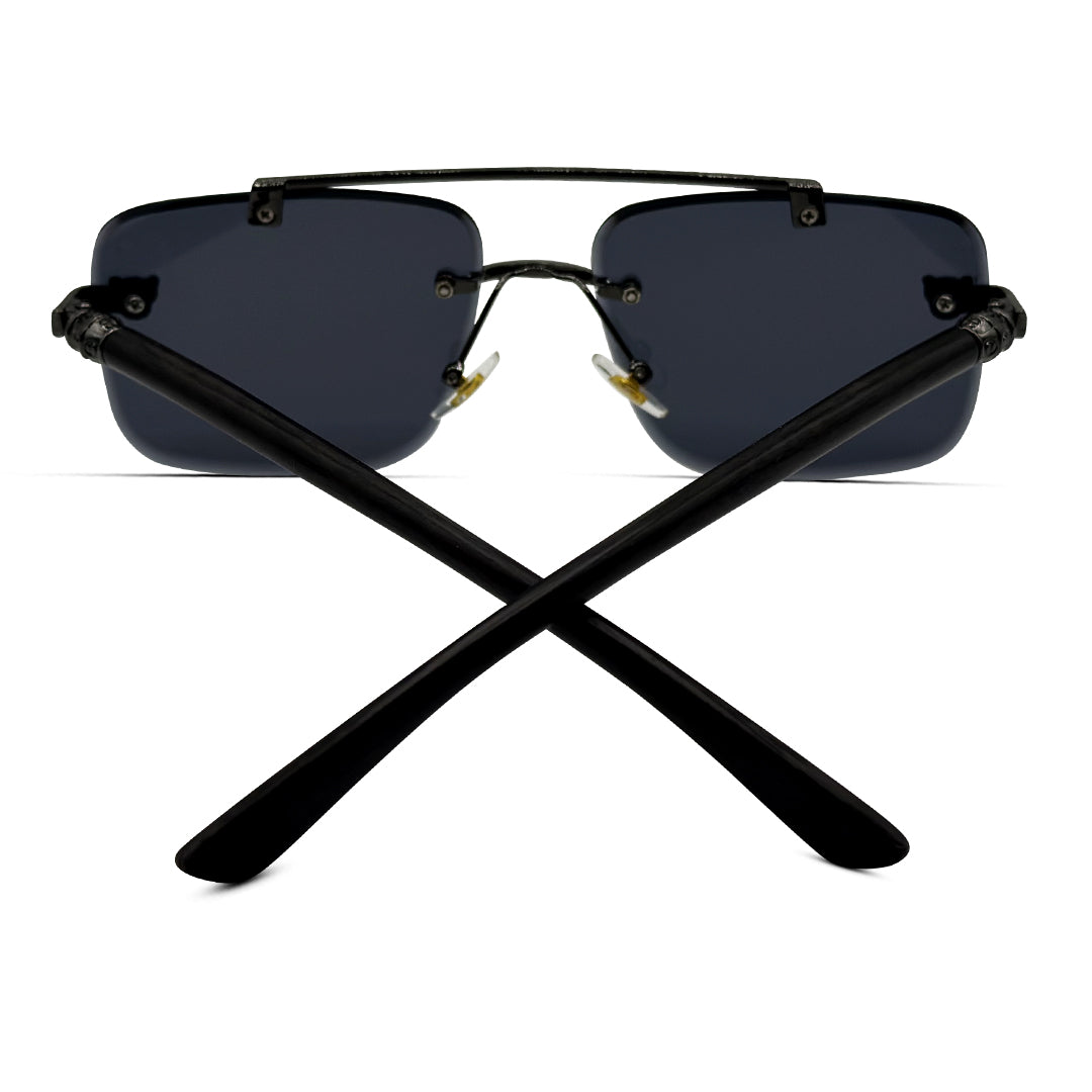 Mafia Black Luxury Rimless Sunglasses 🕶️ A019